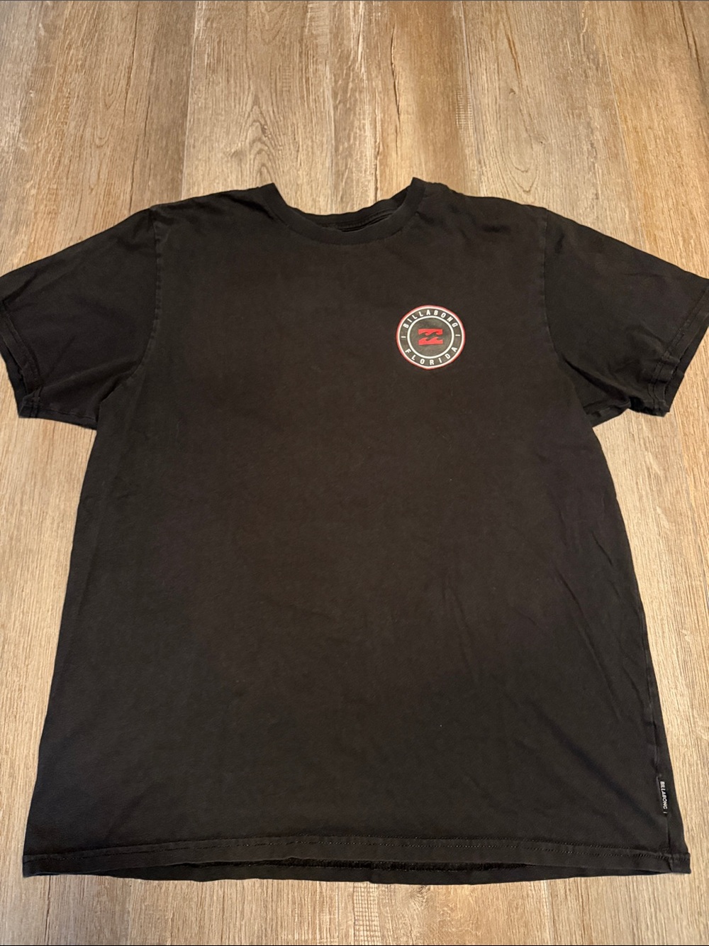 Billabong Black Tee with Small Red & White Logo